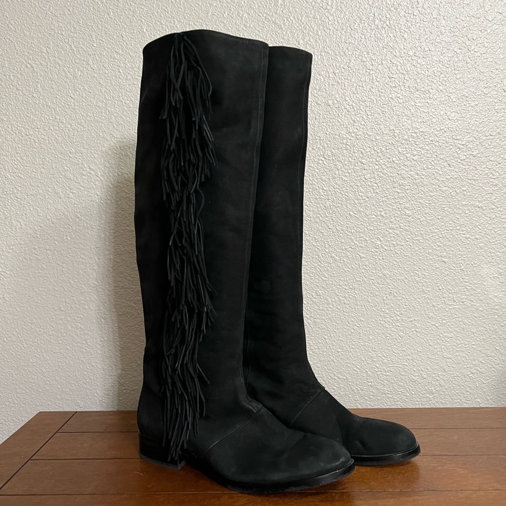 Sam Edelman Josephine Knee High Fringe Boots Sz 9.5